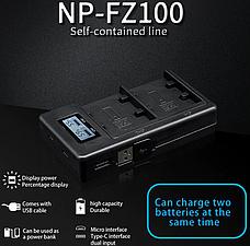 USB двойное зарядное устройство с дисплеем для аккумулятора Sony NP-FZ100, фото 3