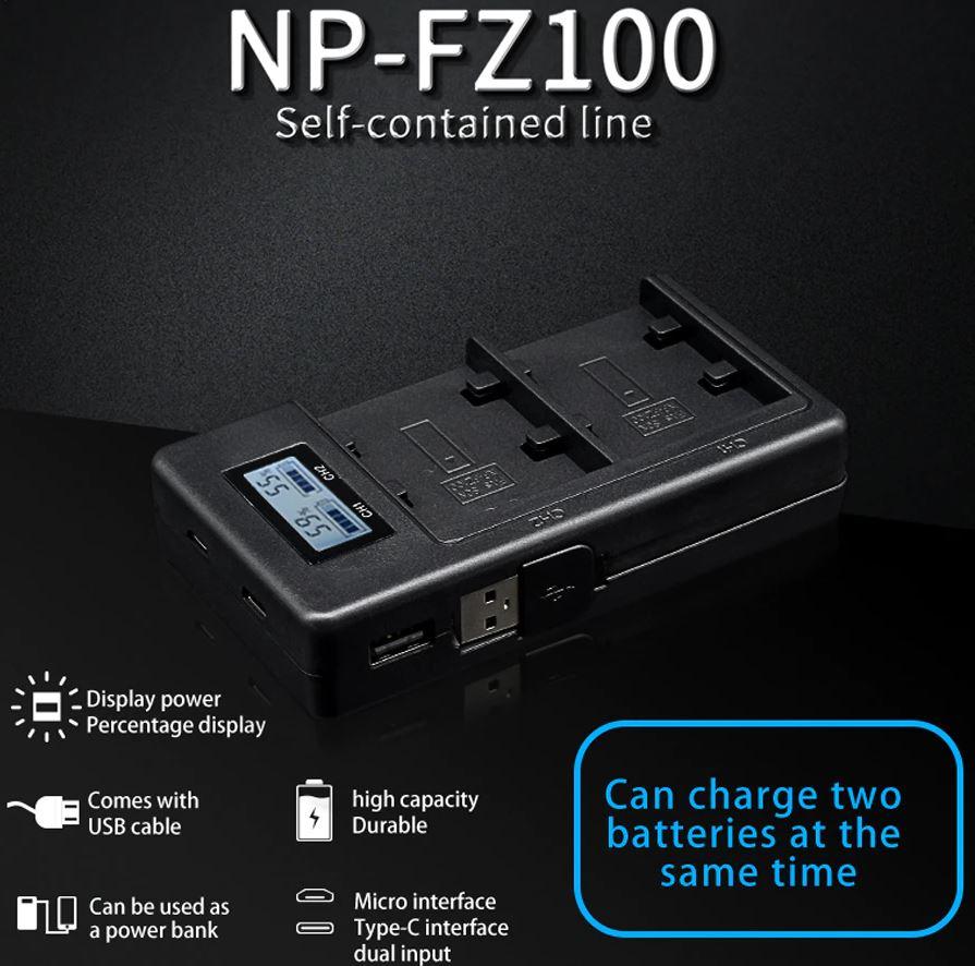 USB двойное зарядное устройство с дисплеем для аккумулятора Sony NP-FZ100 - фото 5 - id-p94571458
