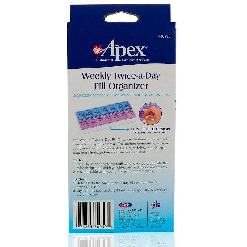 Органайзер для таблеток на неделю с учетом приема два раза в день, Apex - фото 3 - id-p94571661