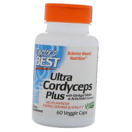 Doctor's Best, Ultra Cordyceps Plus, кордицепс с добавлением экстрактов гинкго билоба и артишока, 60 вегетариа - фото 1 - id-p94571694