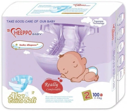 Подгузник Heeppo Baby для девочек 3-6 кг (100 шт) - фото 1 - id-p94585307
