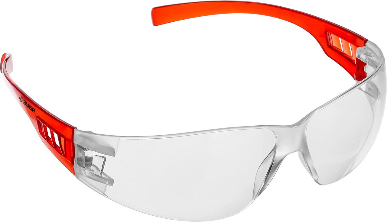 Купить ЗУБР прозрачные, пластиковые дужки, очки защитные открытого типа .