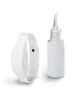 Антисептический браслет для рук с дозатором - белый