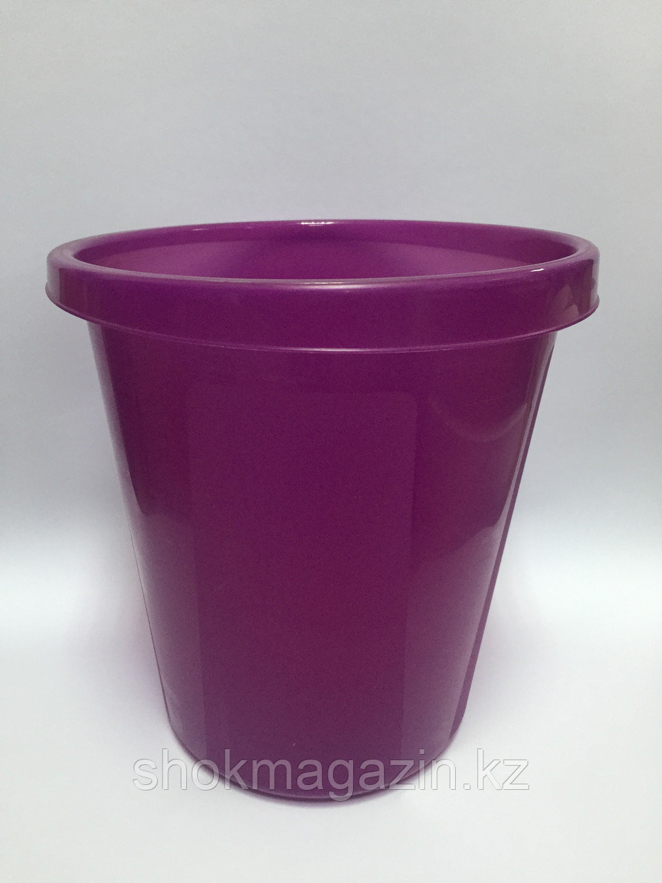 Корзина для бумаг 9л пластиковая цельная фиолетовая (фуксия)