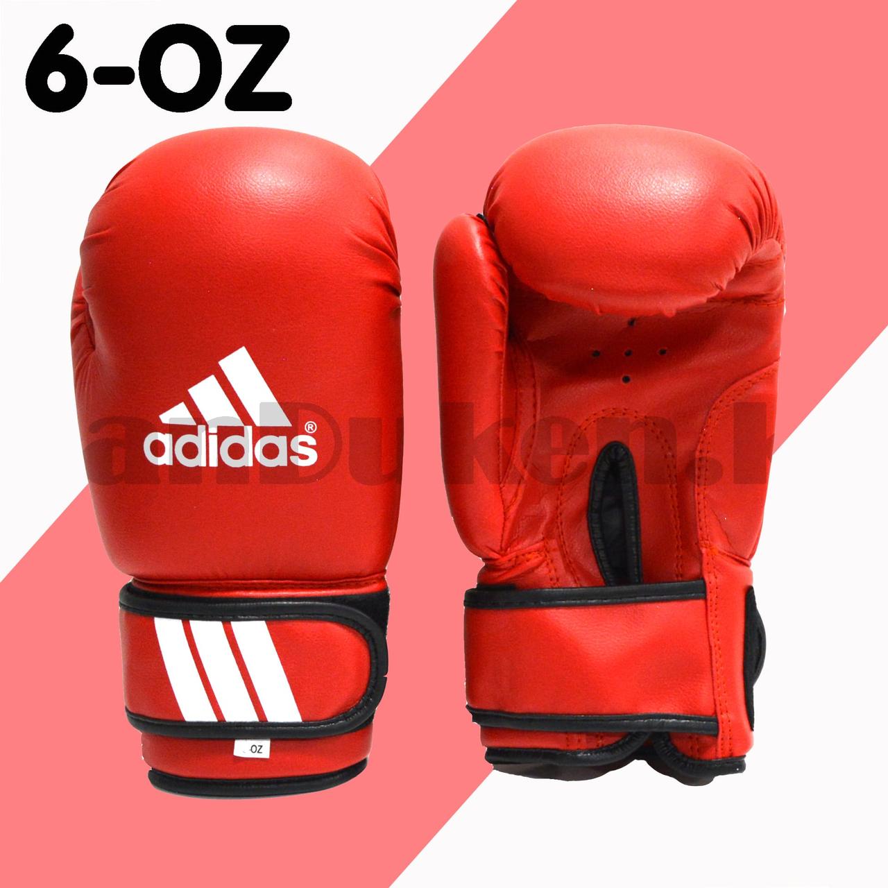 Детские боксерские перчатки 6-OZ красные с надписью с белой надписью