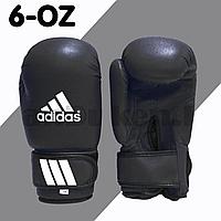 Детские боксерские перчатки 6-OZ черные с надписью с белой надписью