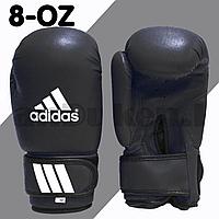 Боксерские перчатки 8-OZ черные с надписью с белой надписью