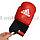 Боксерские перчатки 8-OZ красные с надписью с белой надписью, фото 6