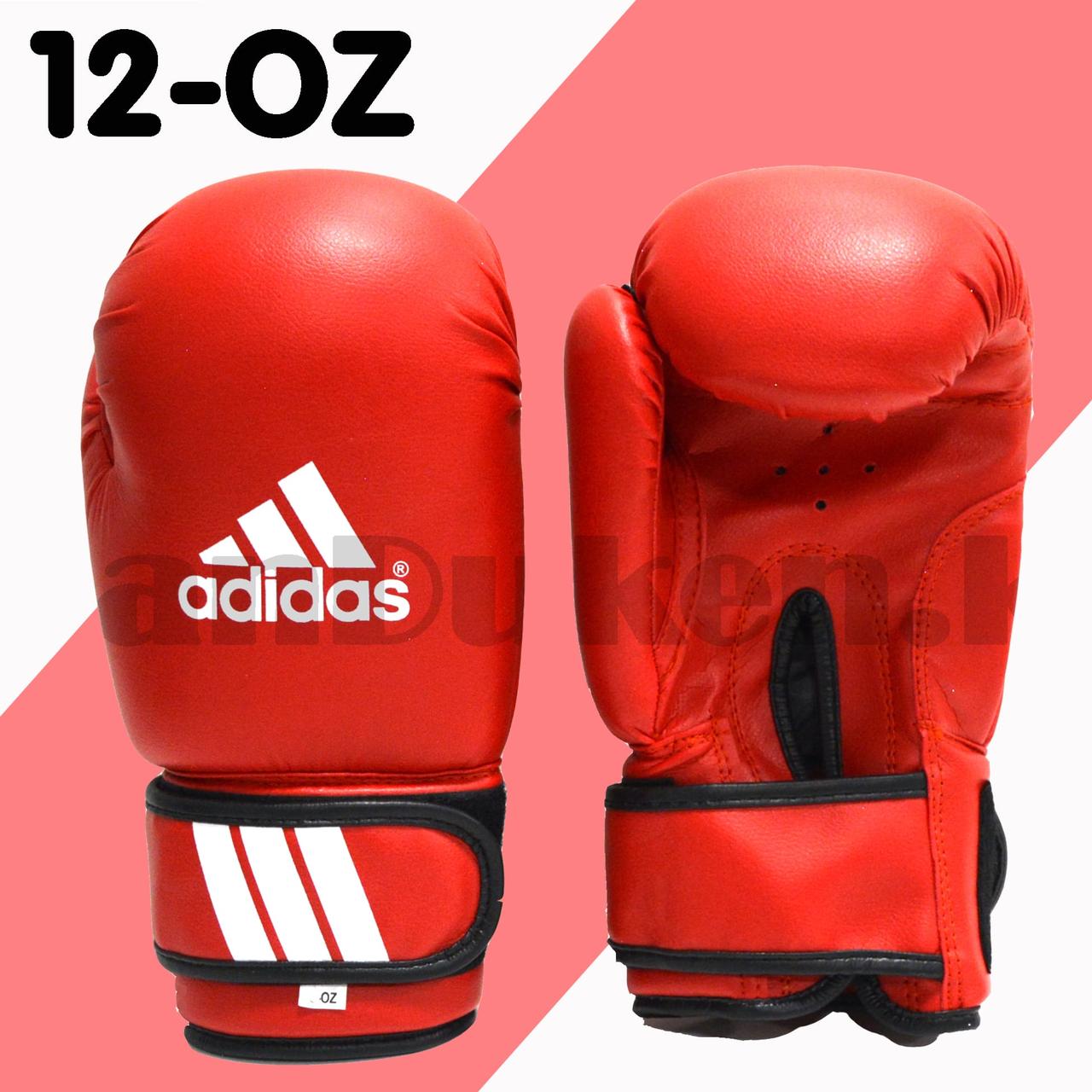 Боксерские перчатки 12-OZ красные с надписью с белой надписью - фото 1 - id-p94640696