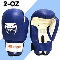 Детские боксерские перчатки 2-OZ Venus синие с белой надписью