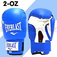 Детские боксерские перчатки 2-OZ Everlast синие с белой надписью