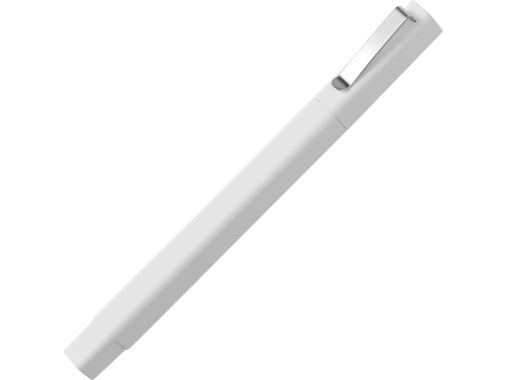 Ручка шариковая пластиковая Quadro Soft, квадратный корпус с покрытием софт-тач, белый