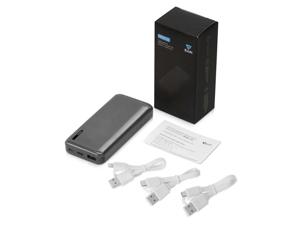 Внешний аккумулятор Evolt Mini-10, 10000 mAh, серый - фото 3 - id-p94671178