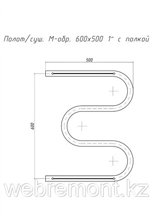 Полотенцесушитель M-обр. 500х600 1" нерж. без.компл (TERMAX) ТМ05060, фото 2