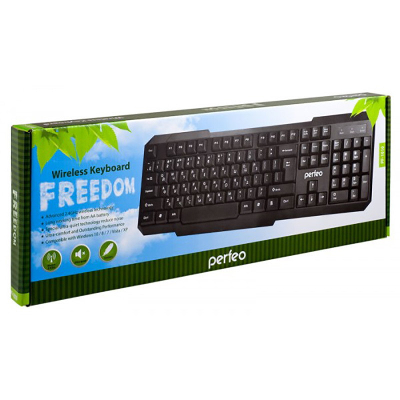 Клавиатура беспроводная Perfeo FREEDOM (PF_5191/1010) USB, чёрная