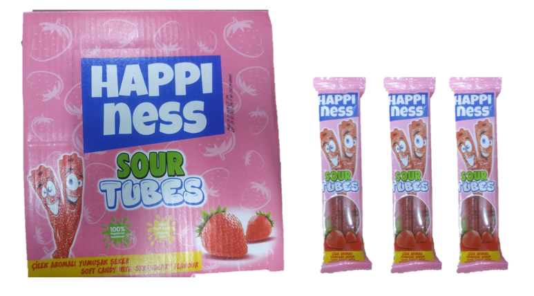 Жев.мармелад Happiness sour Tubes  20 гр Strawberry (24 шт в упаковке)