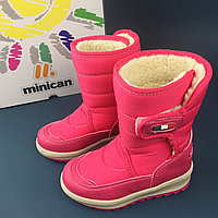 MINICAN обувь зимняя розовые сапожки сапоги детские дутыши аляска для девочек