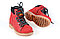 MINICAN обувь красные ботинки нубук на замке и шнурках / ТЭП подошва, фото 2