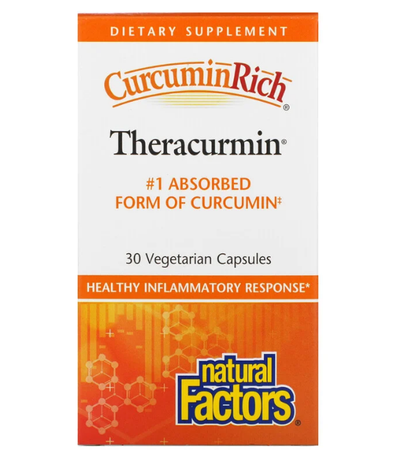 Natural Factors, CurcuminRich, Theracurmin, куркумин, 30 вегетарианских капсул - фото 1 - id-p94706725