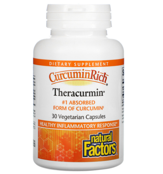 Natural Factors, CurcuminRich, Theracurmin, куркумин, 30 вегетарианских капсул - фото 3 - id-p94706725