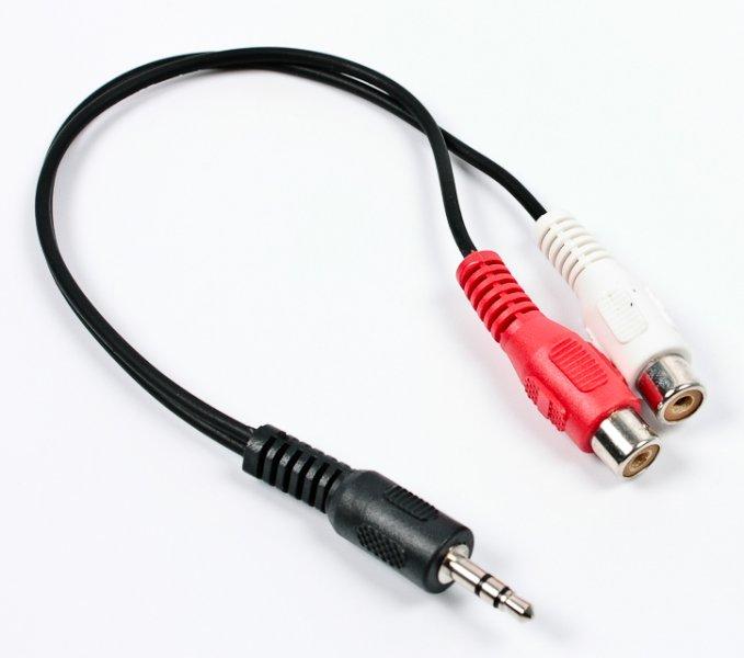 Mini Jack 3.5 аудио кабелі (Ер, ер) 2 RCA (Әйел, әйел) Y-сплиттер - фото 1 - id-p94709277