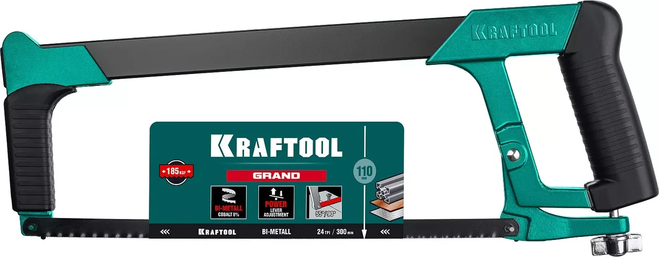 Ножовка по металлу Grand, KRAFTOOL, 300 мм, 185 кгс (15801_z02)