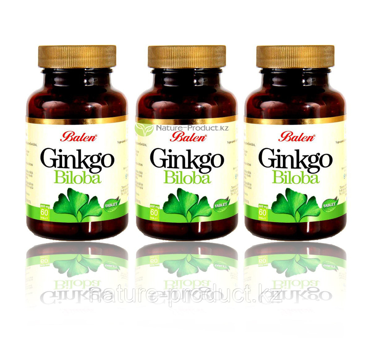 Гинкго Билоба (Ginkgo Biloba) для памяти и кровообращения Balen 60 шт. 600 mg.