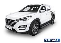 Порог-площадка "Black" + комплект крепежа, Hyundai Tucson 2015-2020