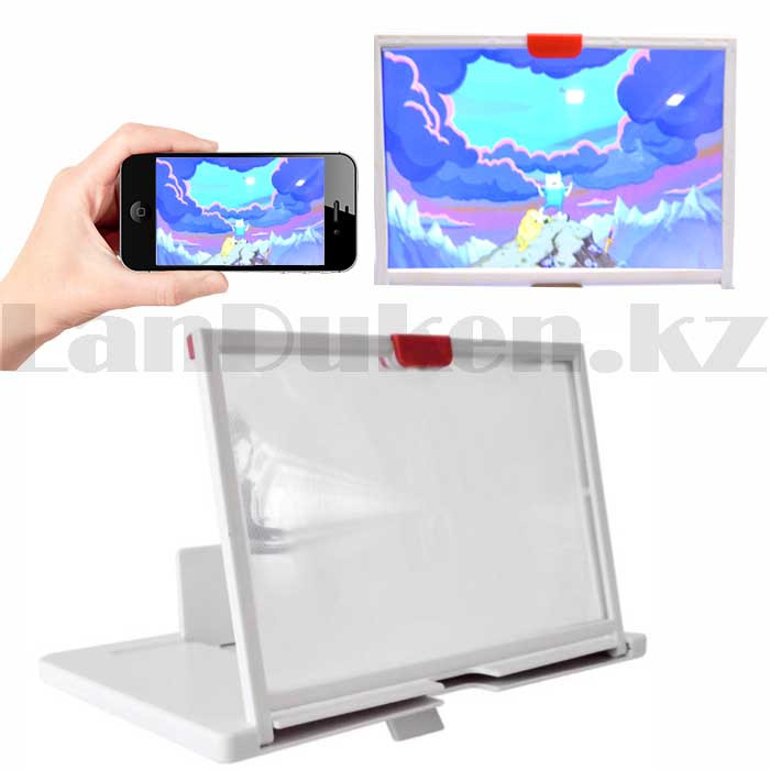 3D увеличительный экран с держателем для телефона складной Videoamplifier белый - фото 4 - id-p94712241