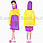 Дождевик детский из непромокаемой ткани с козырьком на капюшоне складным отсеком для рюкзака YH868 фиолетовый, фото 7