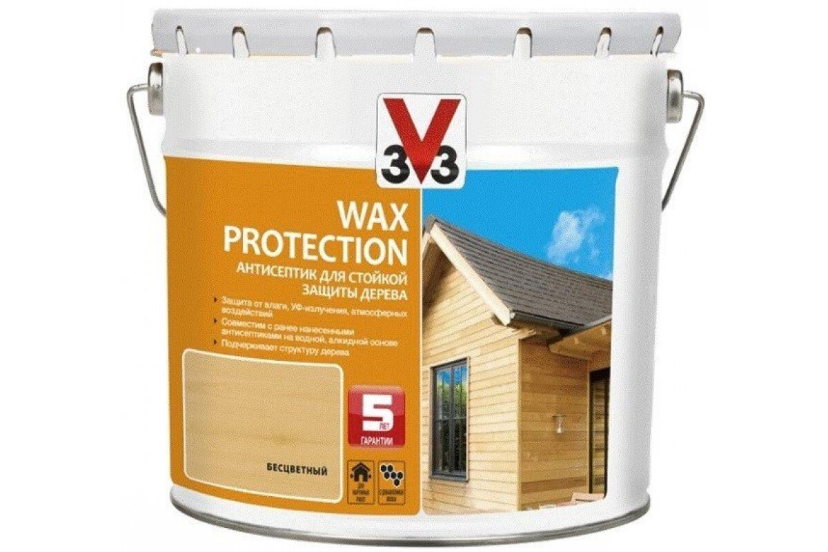 АНТИСЕПТИК ДЛЯ CТОЙКОЙ ЗАЩИТЫ ДРЕВЕСИНЫ WAX PROTECTION 9 - фото 1 - id-p94735464