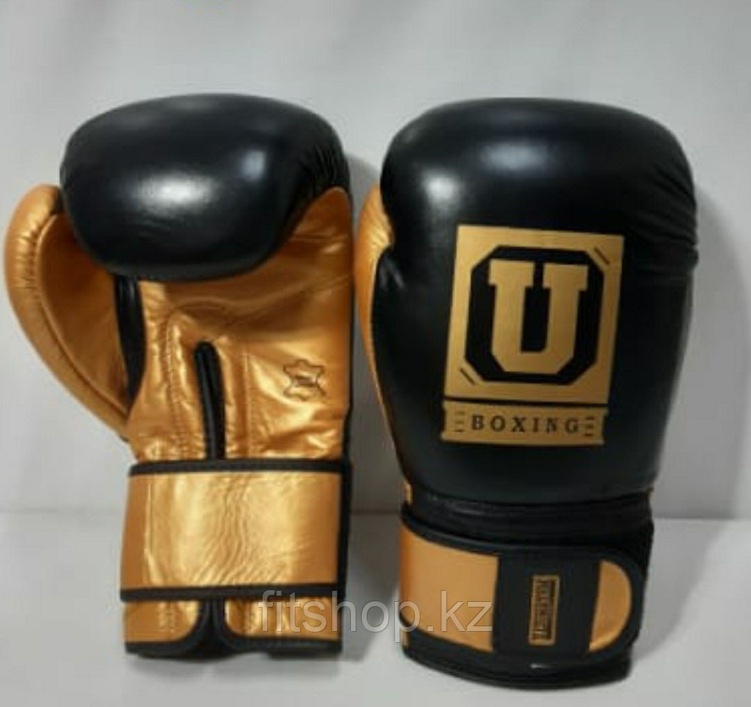 Боксерские перчатки  Ultimatum Boxing ( натуральная кожа )  цвет черный/золото
