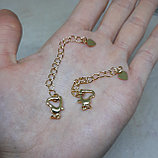 Застёжка-карабин с цепочкой, 15*8мм, фото 2