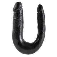 Чёрный двусторонний фаллоимитатор Pipedream U-shaped Small Double Trouble