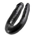 Чёрный двусторонний фаллоимитатор Pipedream U-shaped Small Double Trouble, фото 2