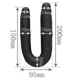 Чёрный двусторонний фаллоимитатор Pipedream U-shaped Small Double Trouble, фото 4