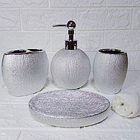 Набор аксессуаров для ванной комнаты «Валенсия», 4 предмета: дозатор, мыльница, 2 стакана.