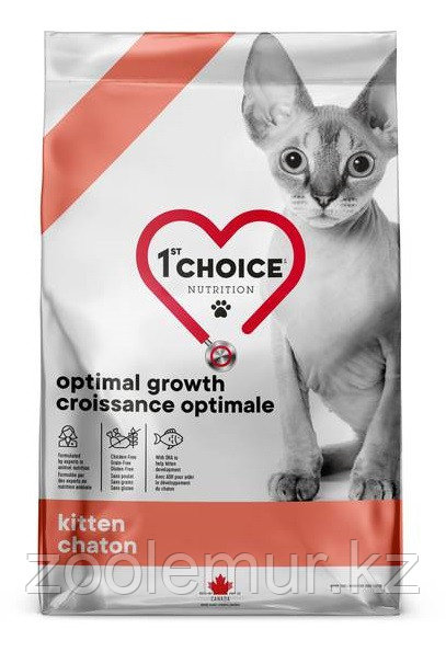 1st CHOICE GF ОПТИМАЛЬНЫЙ РОСТ для котят Треска, Лосось 1.8 кг.