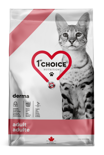 1st CHOICE GF DERMA  для кошек с гиперчувствительной кожей Лосось 4.54 кг.
