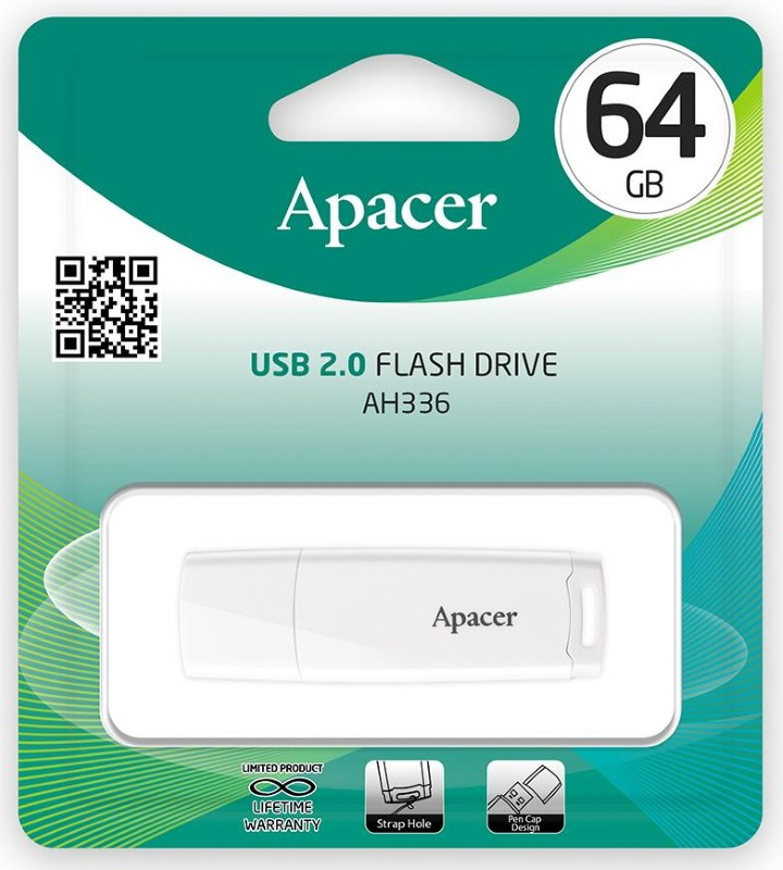 USB Flash карта Apacer AP64GAH336W-1 64Gb белый - фото 3 - id-p94747115