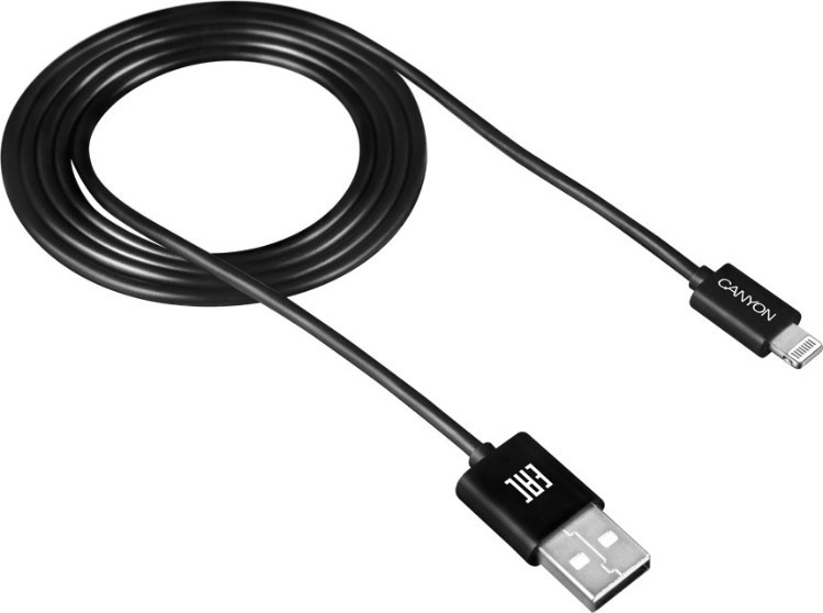 Кабель Canyon USB - Lightning 1 м CNE-CFI1B - фото 2 - id-p94748851