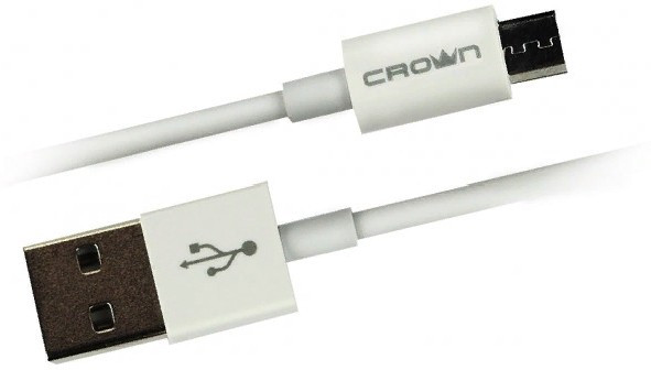 Кабель CROWN USB - micro-USB 1 м CMCU-005M белый - фото 1 - id-p94748852