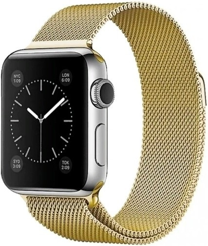 Ремешок A-case Milanese Loop для Apple Watch 38 mm золостистый - фото 1 - id-p94749757