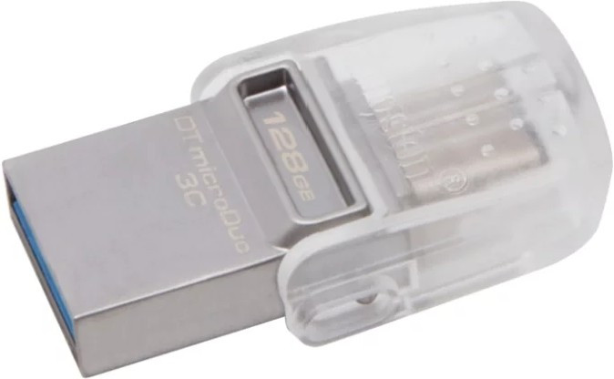 USB Flash карта Kingston DataTraveler microDuo 3C 64GB серебристый