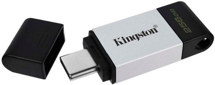 USB Flash карта Kingston DT80/ 256Gb черный-серый