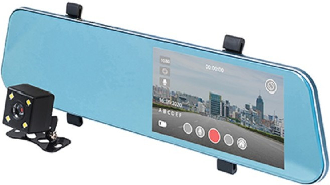Видеорегистратор Playme BIT, Mirror, auto video recorder, 5.0'', FullHD, mSD, black