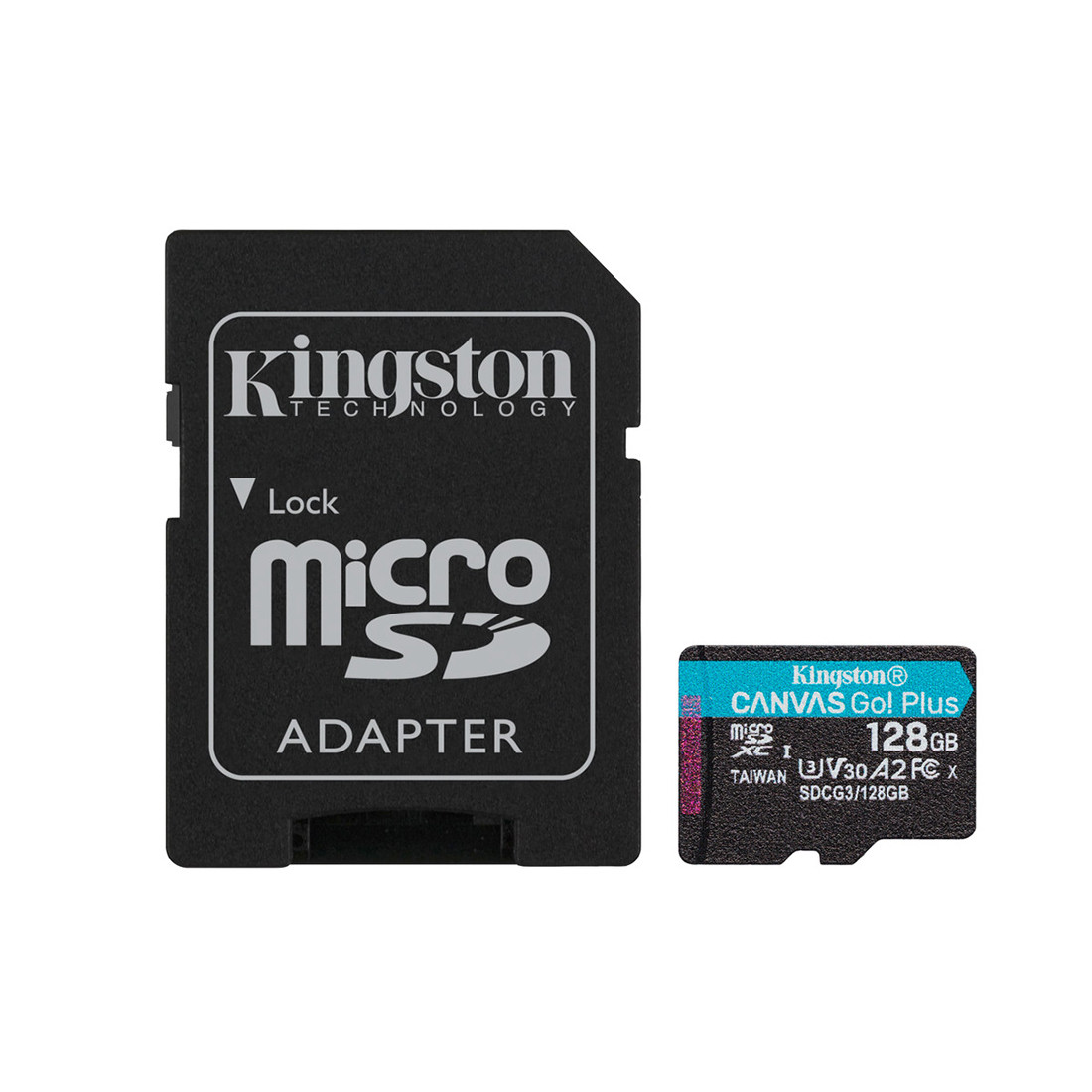 Карта памяти MicroSD, Kingston Canvas Go! Plus, 128GB SDCS2/128GB - фото 1 - id-p84057208