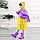 Дождевик детский из непромокаемой ткани с козырьком на капюшоне складным отсеком для рюкзака YH868 желтый, фото 3