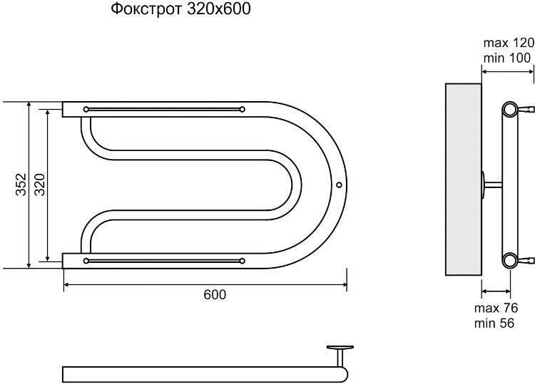 Полотенцесушитель Equation Фокстрот 320х600 мм - фото 2 - id-p94787553