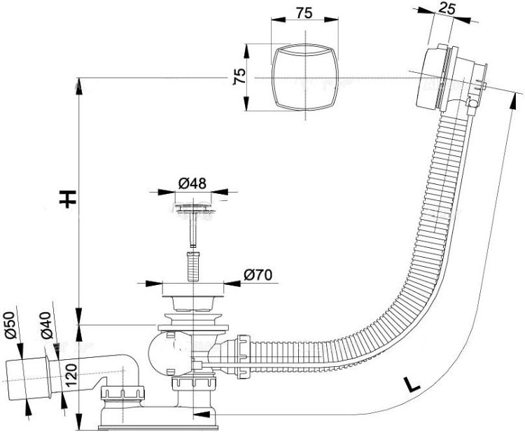 Сифон Alcaplast A51CR-80 - фото 2 - id-p94787581